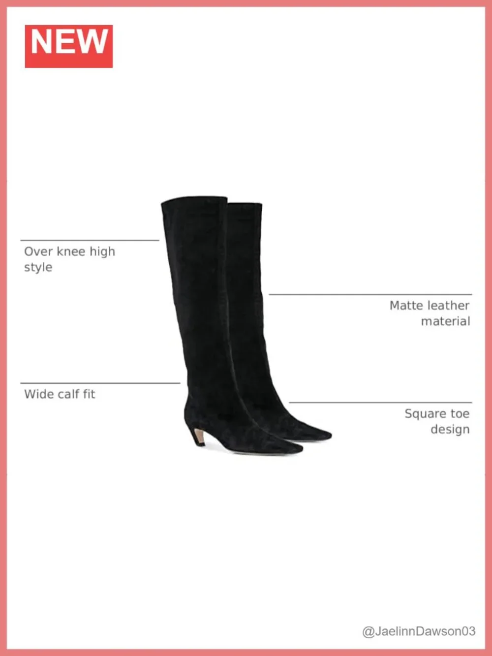 MOOMMO Women Kitten Heel Over Knee High Boots Square Toe Matte Pull On Wide